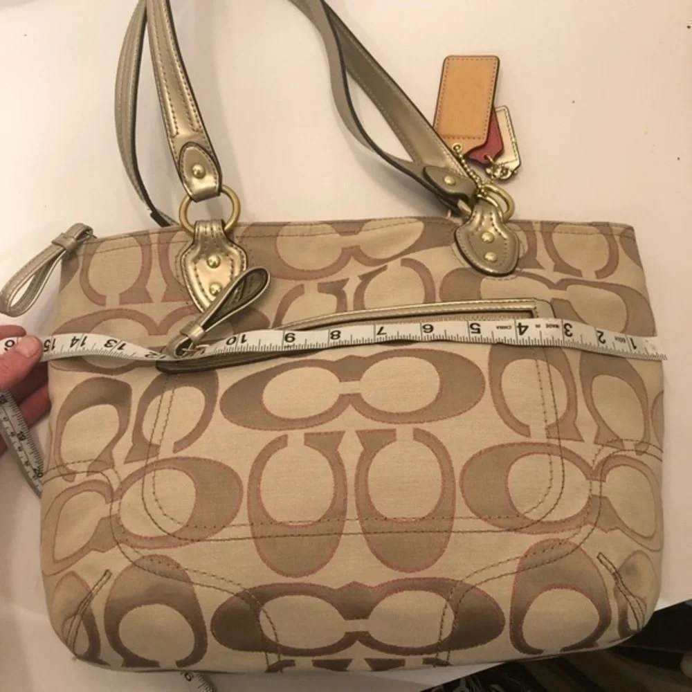 Coach vintage y2k signature pink poppy signature metallic bag